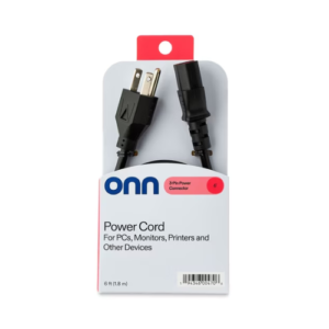 Universal 6-Foot AC Power Cord for Computers, Monitors, and Printers